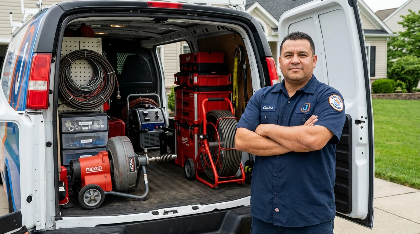 Professional drain cleaning equipment and Johns Plumbing LLC plumber in Ponca City