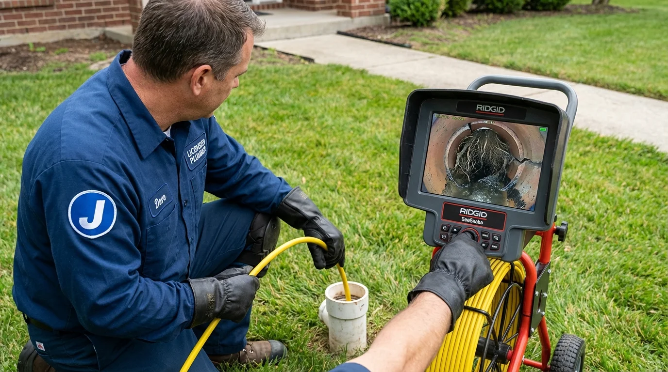 Sewer camera inspection being performed by Johns Plumbing LLC in Ponca City